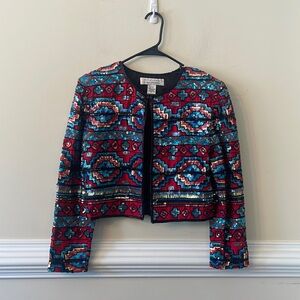 Niteline by Della Rougogali sequin crop vintage blazer